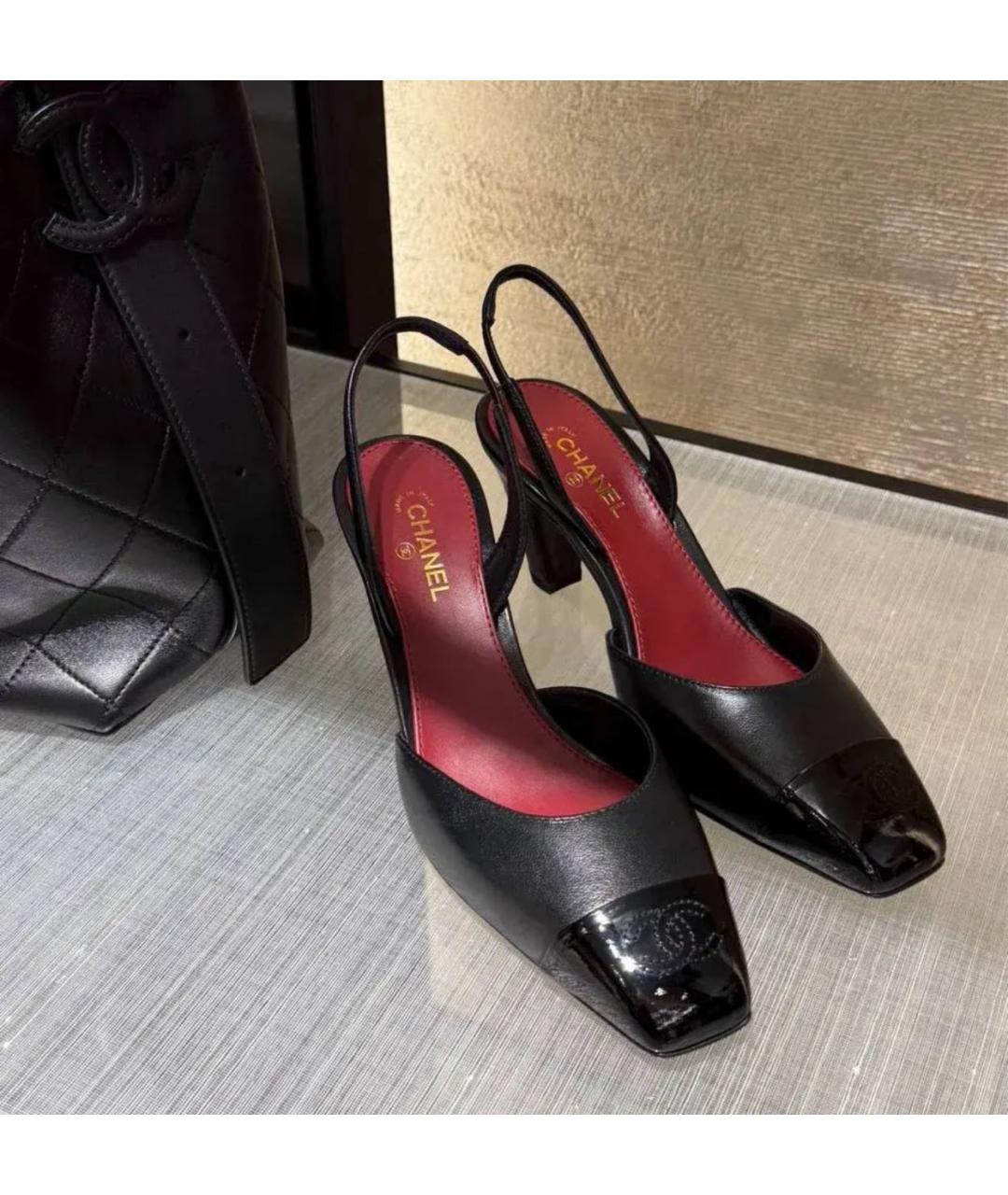 CHANEL Черные кожаные туфли, фото 3