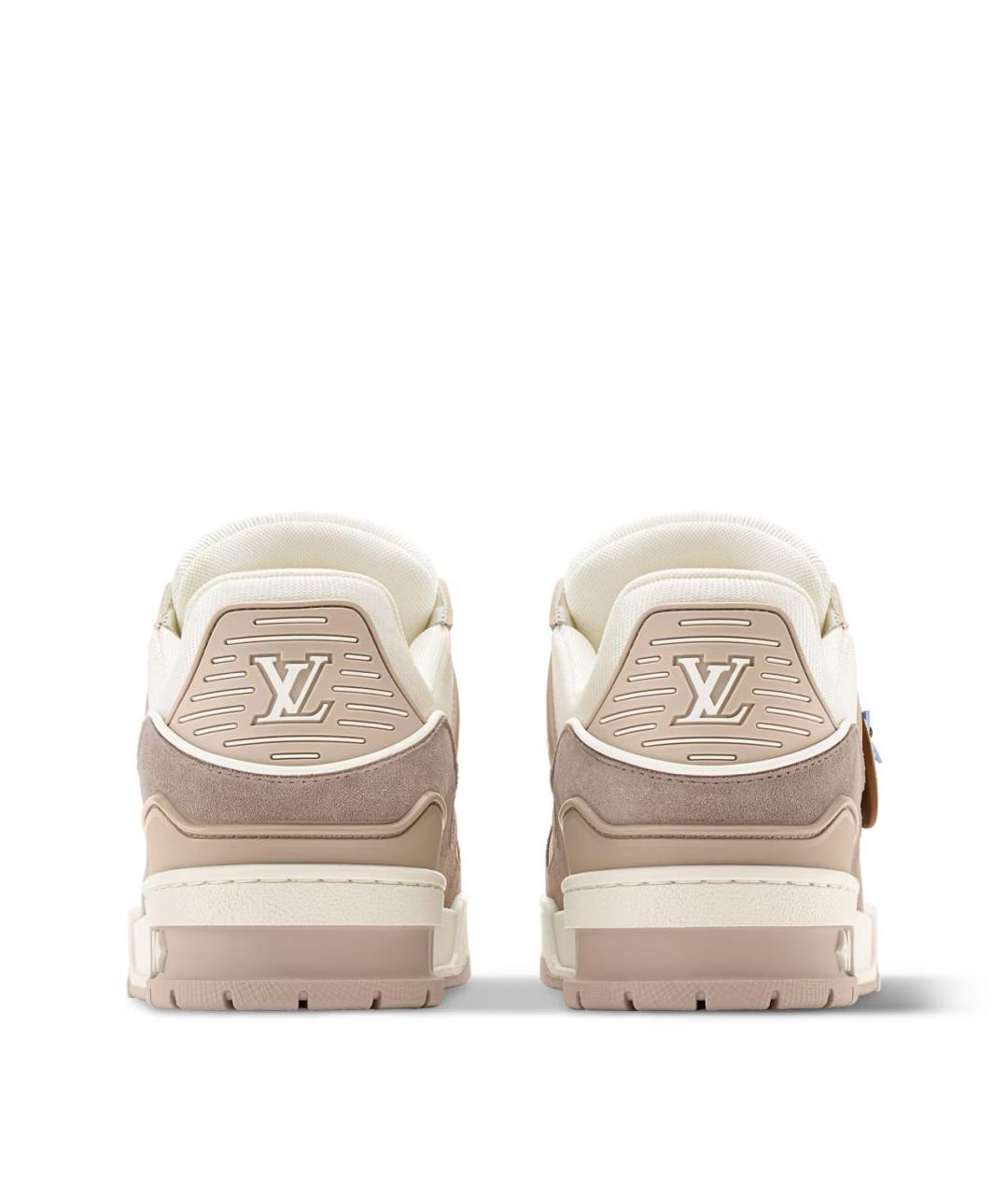 LOUIS VUITTON Бежевые кожаные кроссовки, фото 4