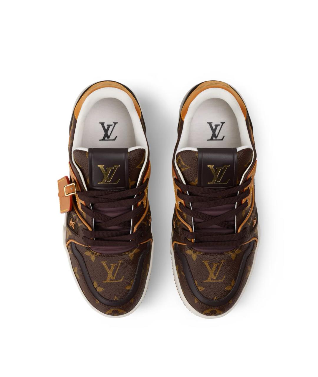 LOUIS VUITTON Коричневые кожаные кроссовки, фото 3
