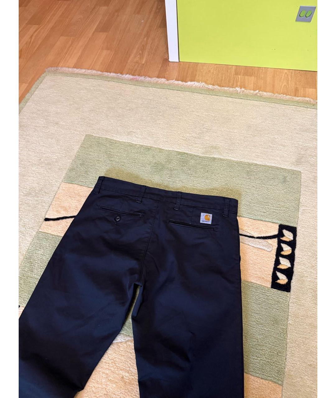 CARHARTT Черные хлопковые брюки чинос, фото 2