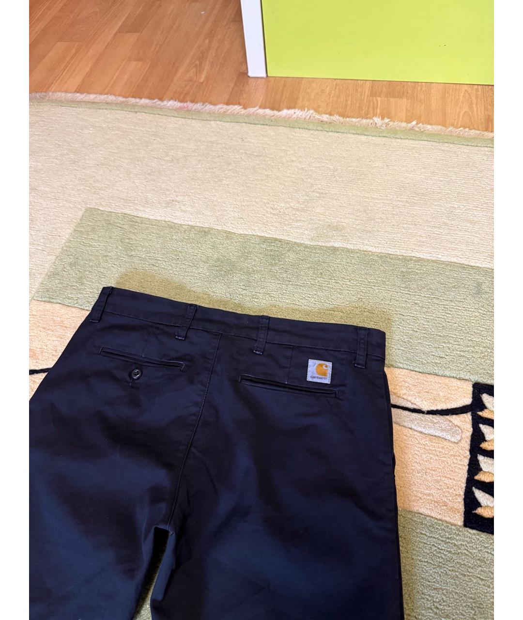 CARHARTT Черные хлопковые брюки чинос, фото 4
