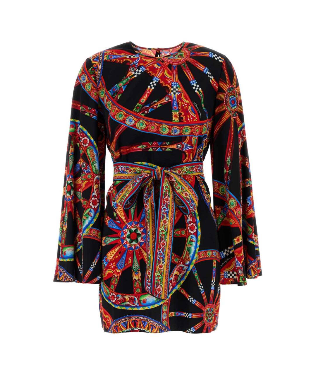 DOLCE&GABBANA Мульти шелковое коктейльное платье, фото 1