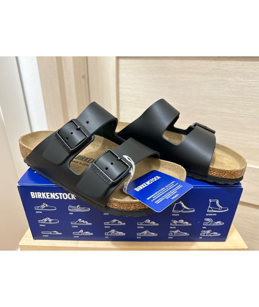 BIRKENSTOCK Черные кожаные сандалии, фото 8