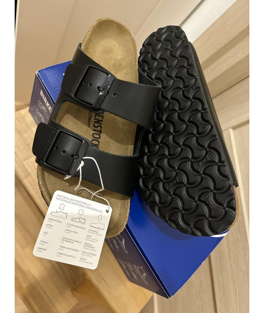 BIRKENSTOCK Черные кожаные сандалии, фото 2