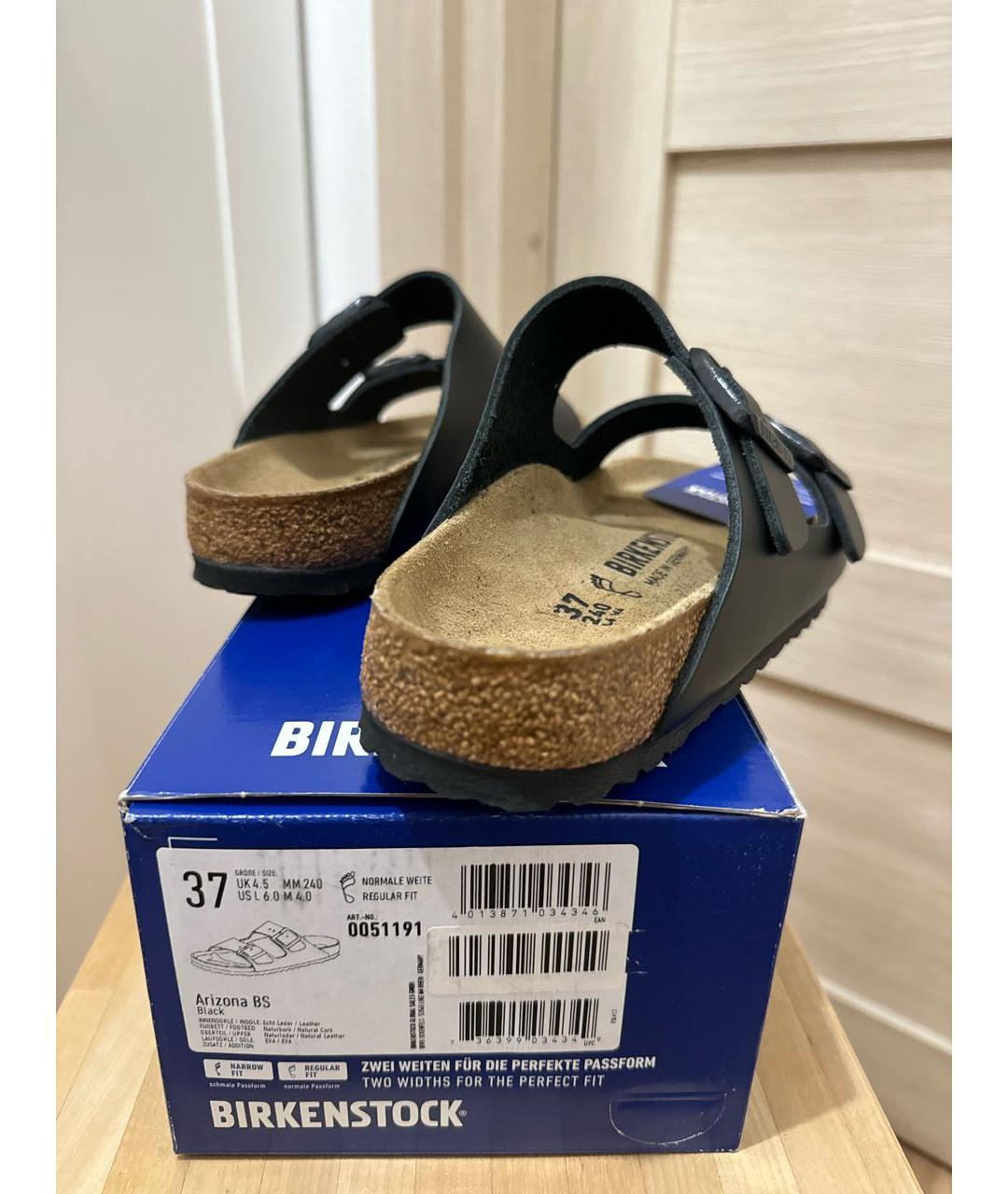 BIRKENSTOCK Черные кожаные сандалии, фото 4