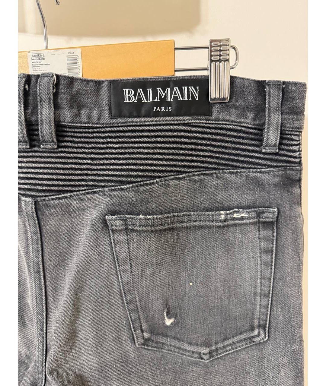 BALMAIN Черные хлопковые джинсы скинни, фото 6