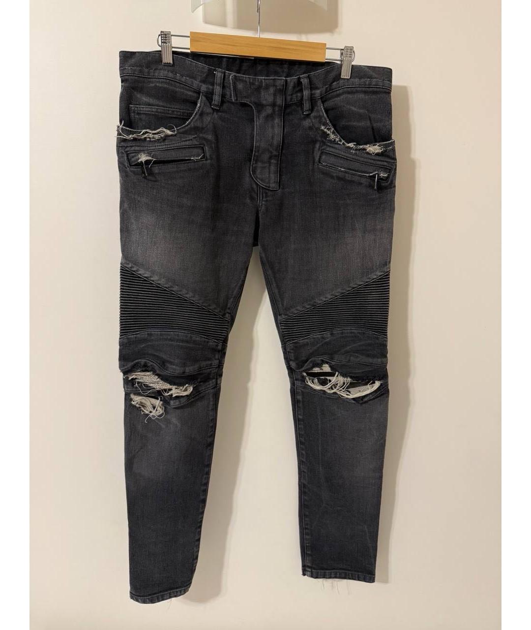BALMAIN Черные хлопковые джинсы скинни, фото 7