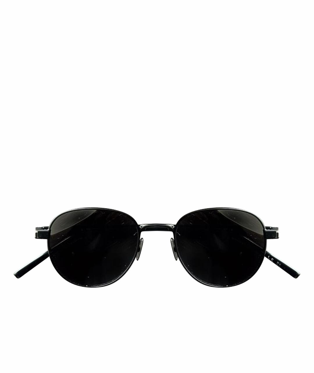 SAINT LAURENT Черные металлические солнцезащитные очки, фото 1