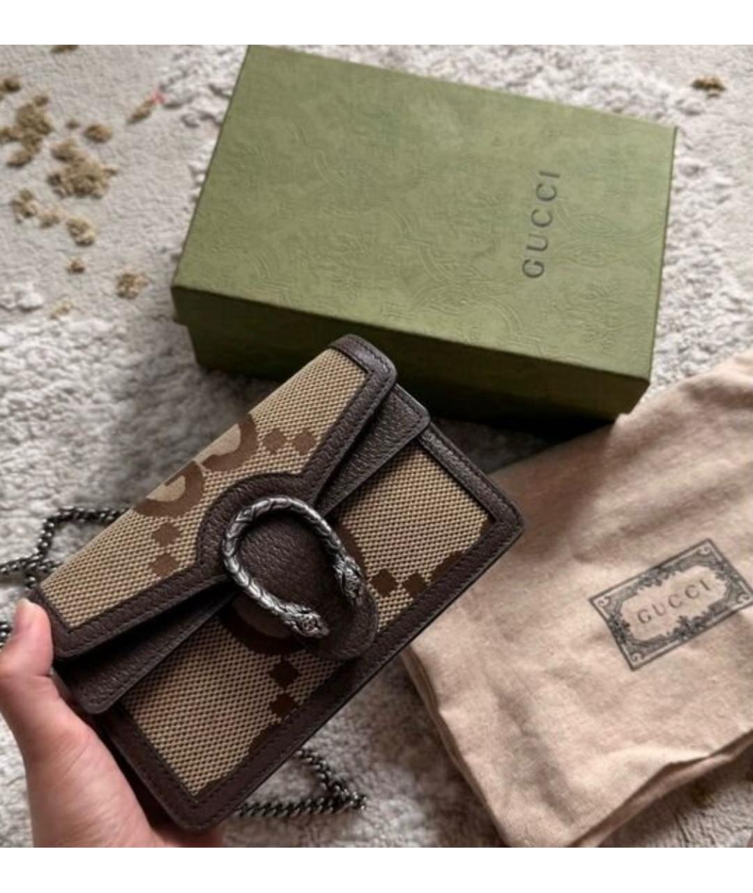 GUCCI Коричневая кожаная сумка тоут, фото 2