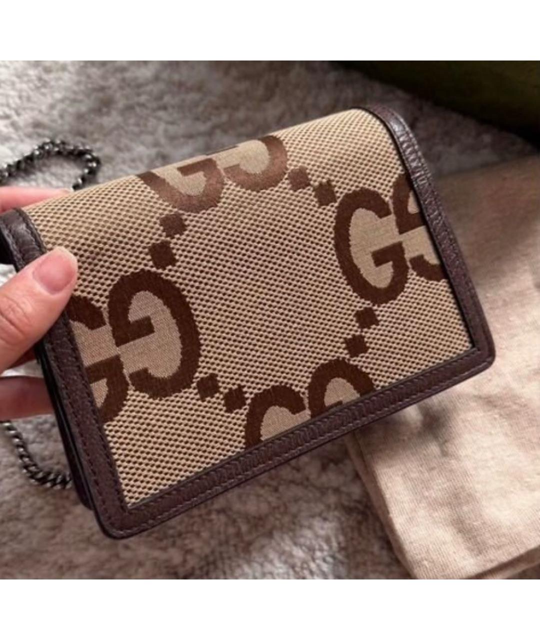 GUCCI Коричневая кожаная сумка тоут, фото 3