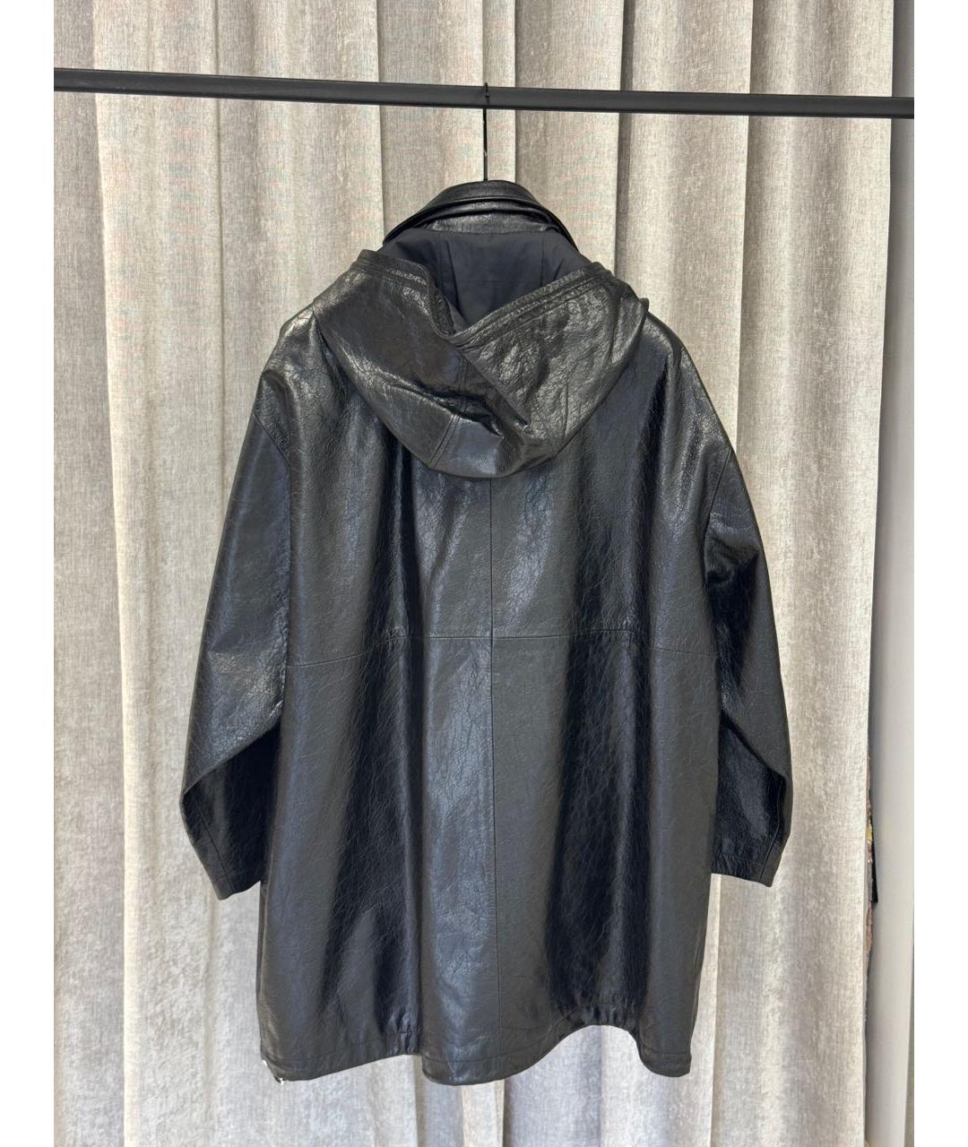 BALENCIAGA Черная кожаная парка, фото 2