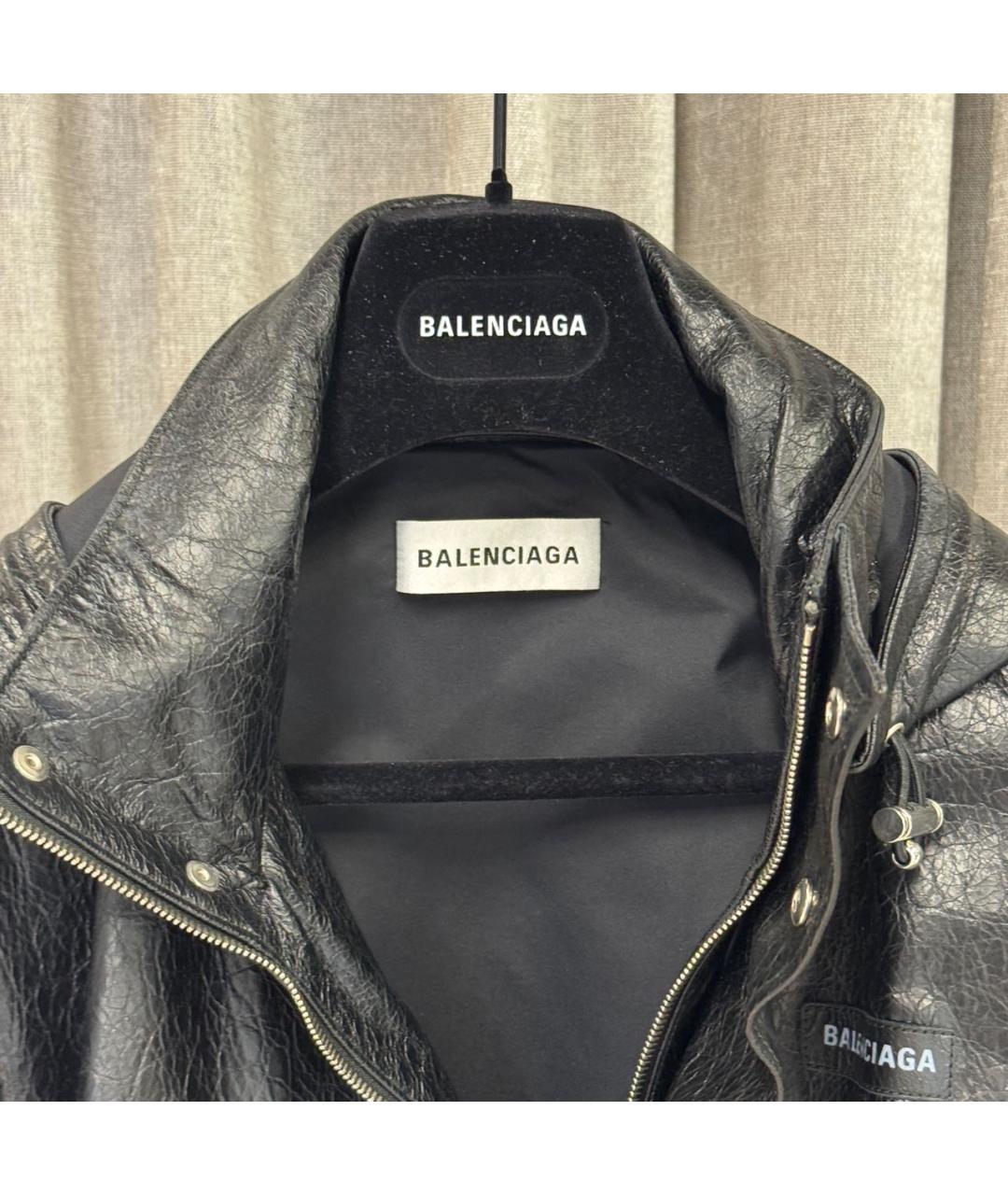 BALENCIAGA Черная кожаная парка, фото 3