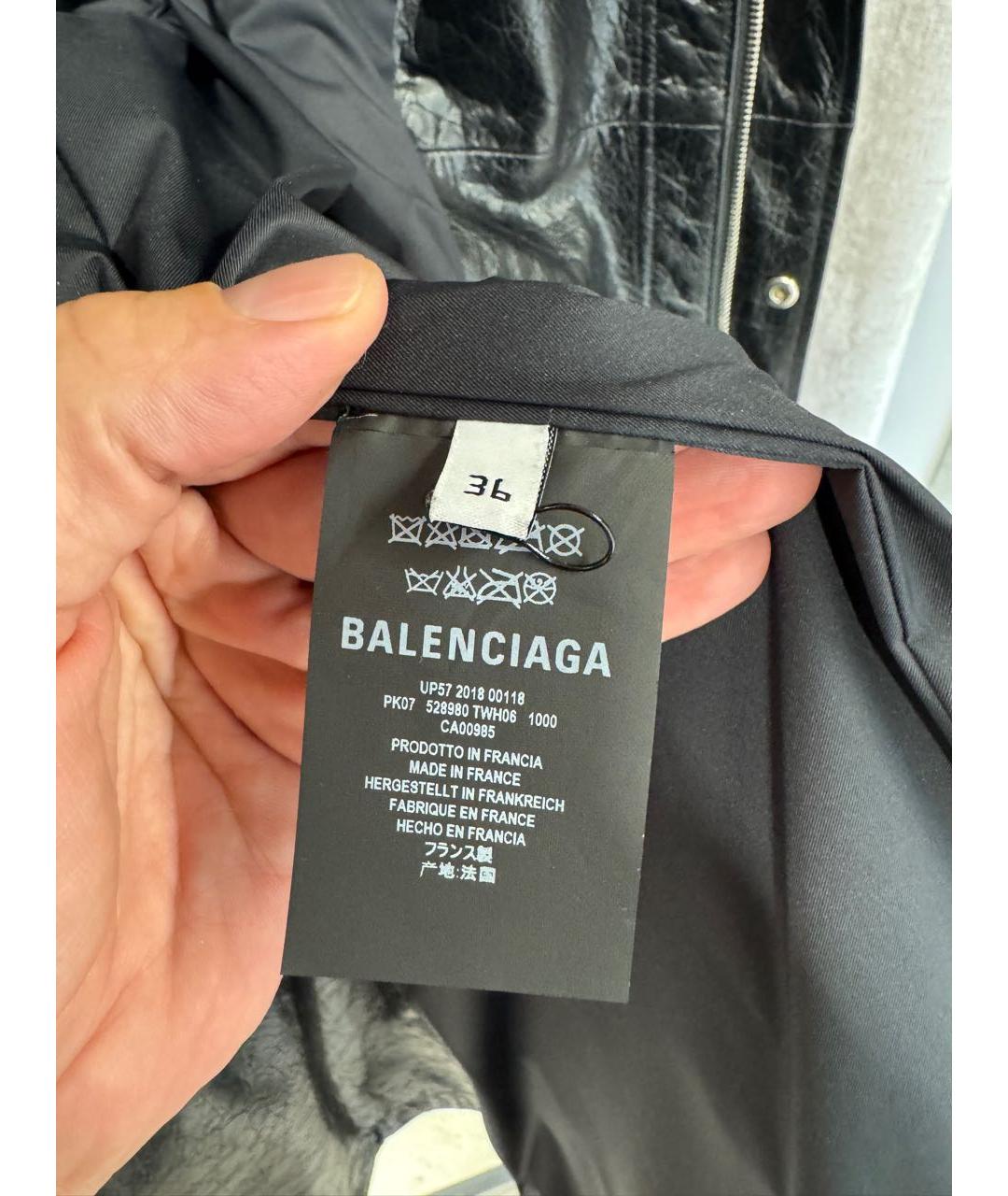 BALENCIAGA Черная кожаная парка, фото 4