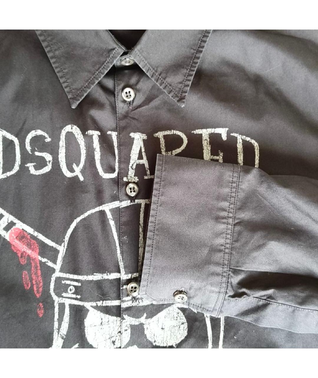 DSQUARED2 Черная хлопковая кэжуал рубашка, фото 4