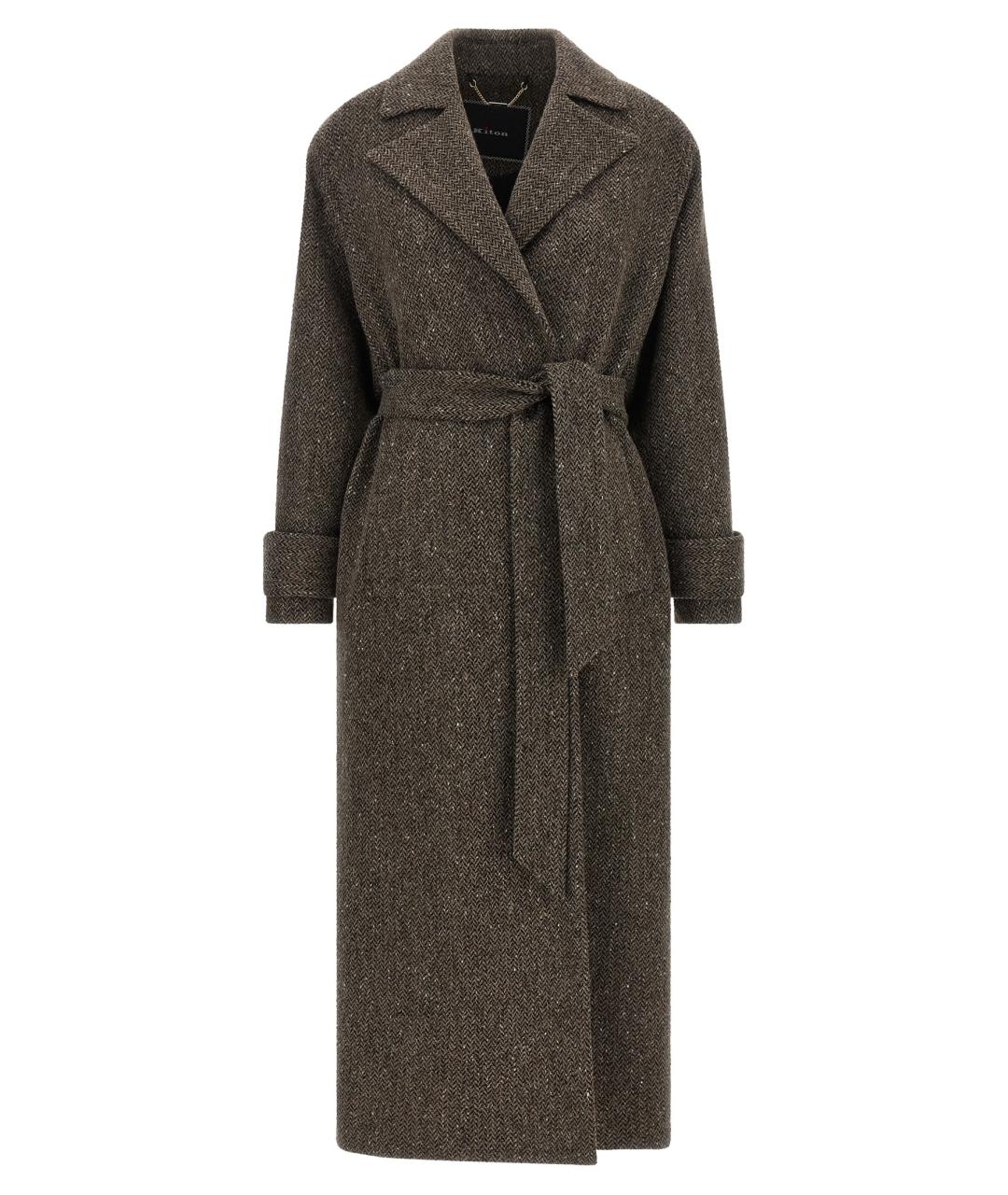 KITON Коричневое шерстяное пальто, фото 1