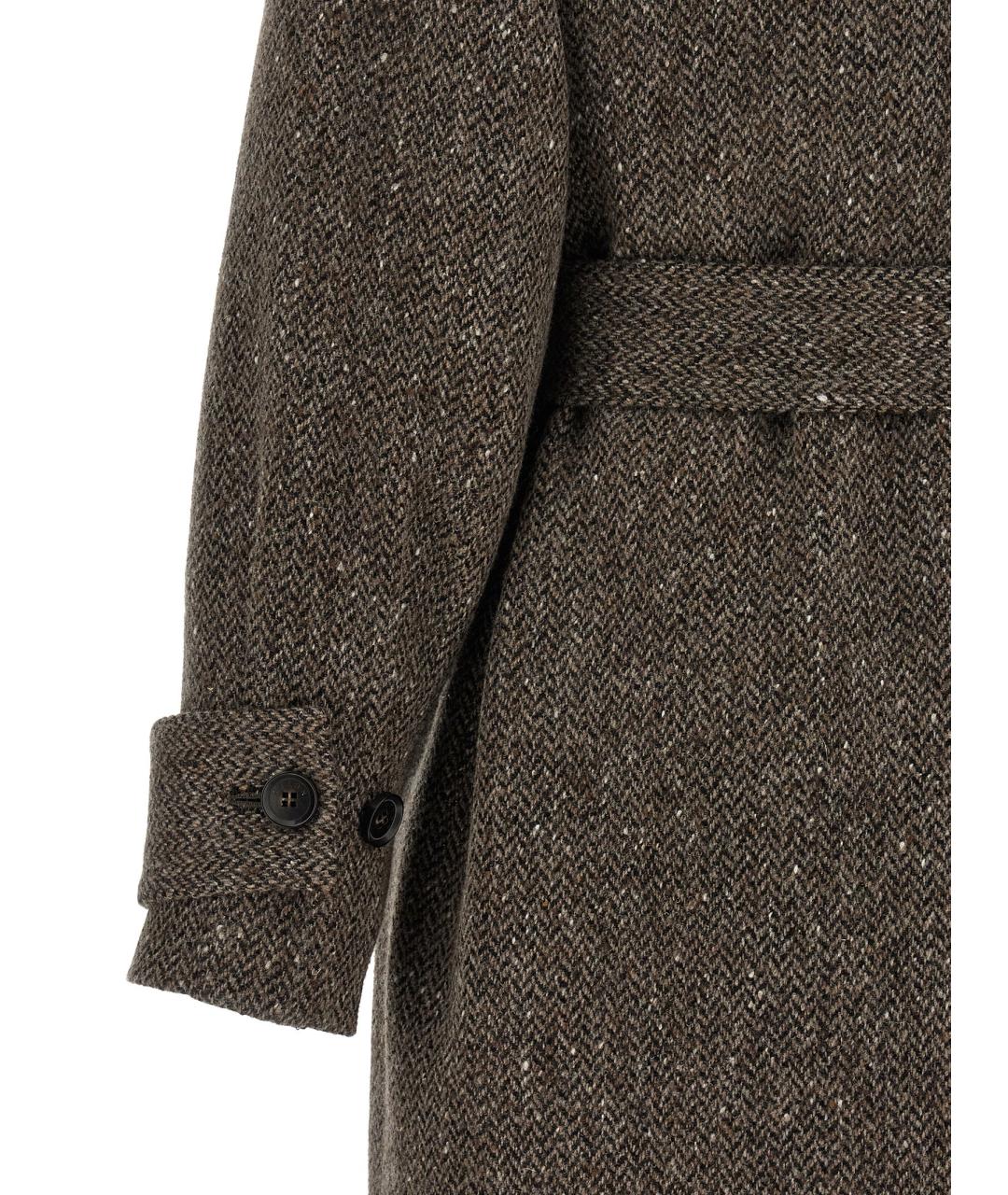 KITON Коричневое шерстяное пальто, фото 4