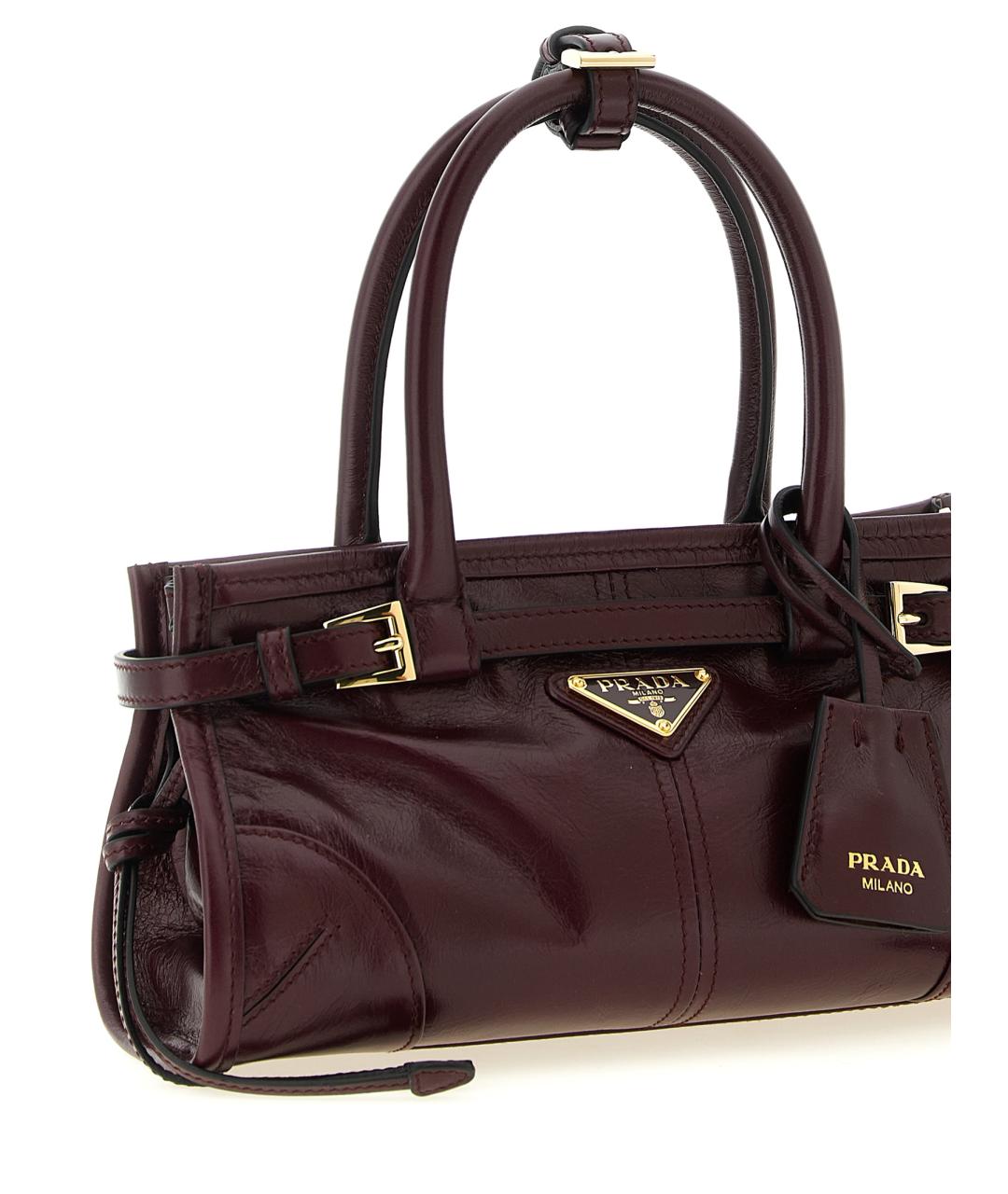 PRADA Бордовая кожаная сумка через плечо, фото 3