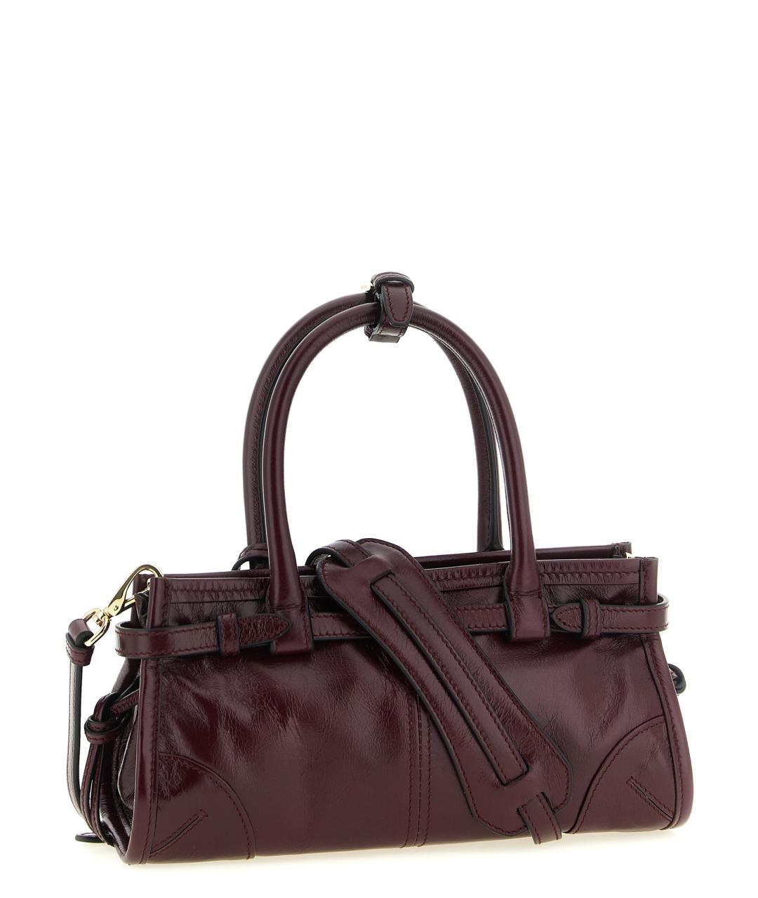 PRADA Бордовая кожаная сумка через плечо, фото 2