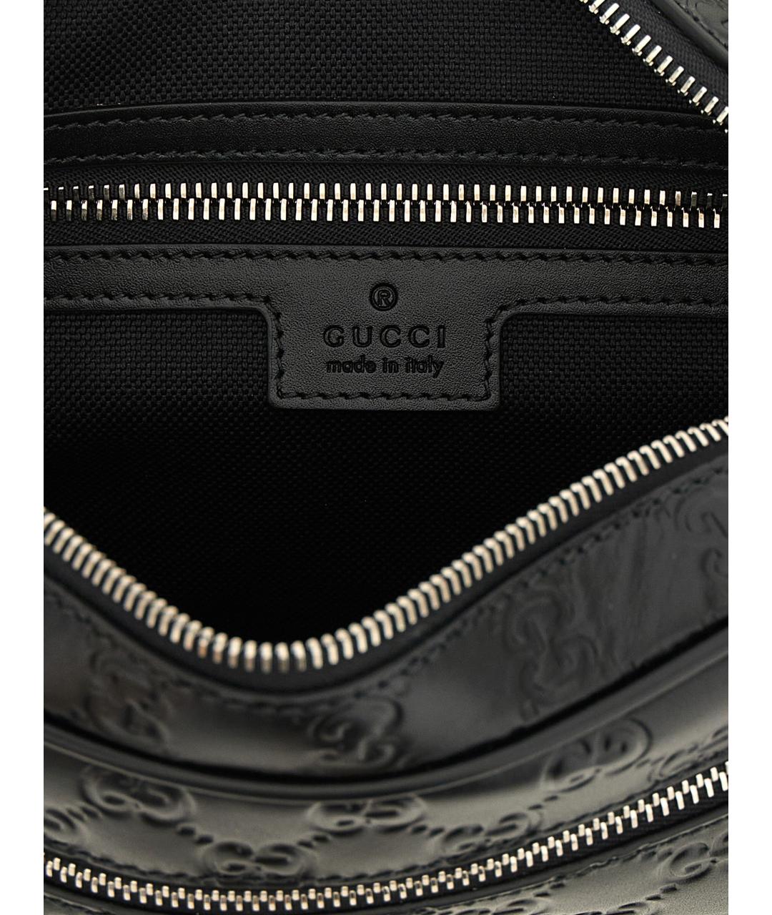 GUCCI Черная кожаная сумка на плечо, фото 4