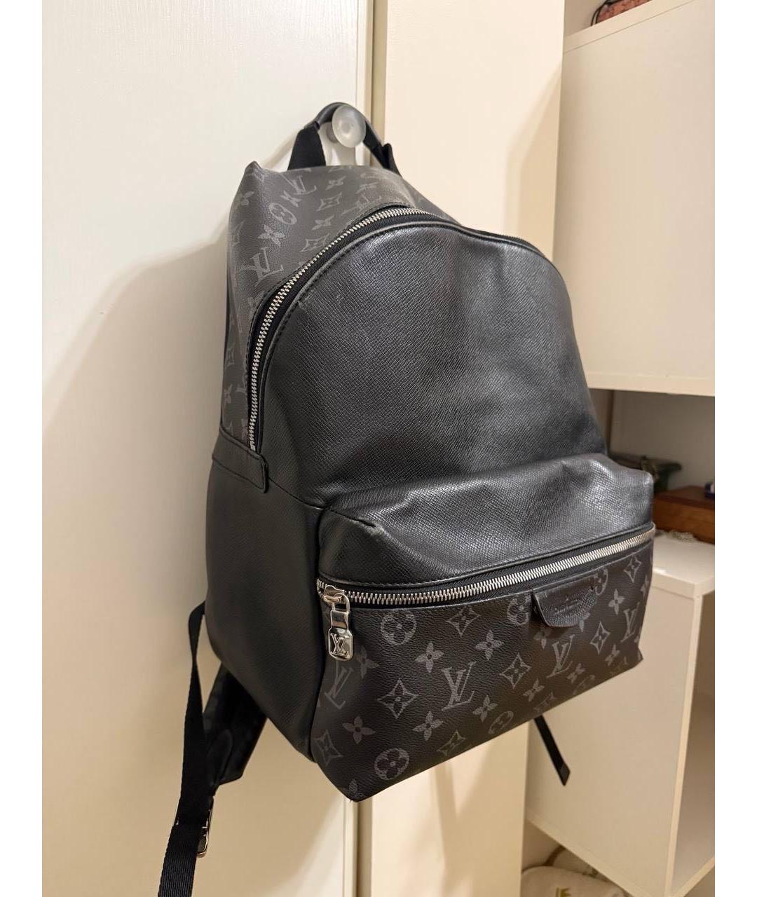 LOUIS VUITTON Черный кожаный рюкзак, фото 7