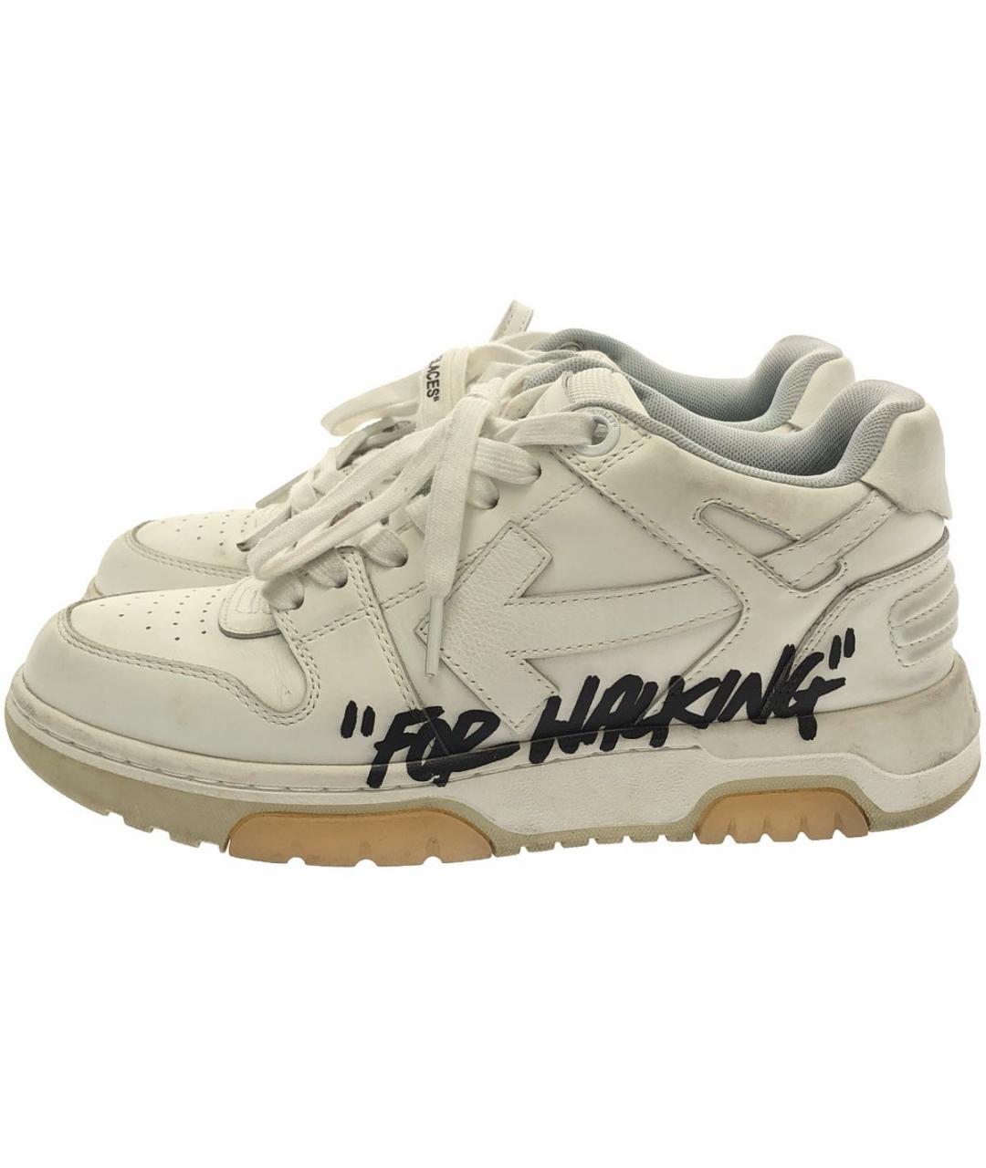 OFF-WHITE Белые кожаные кроссовки, фото 5