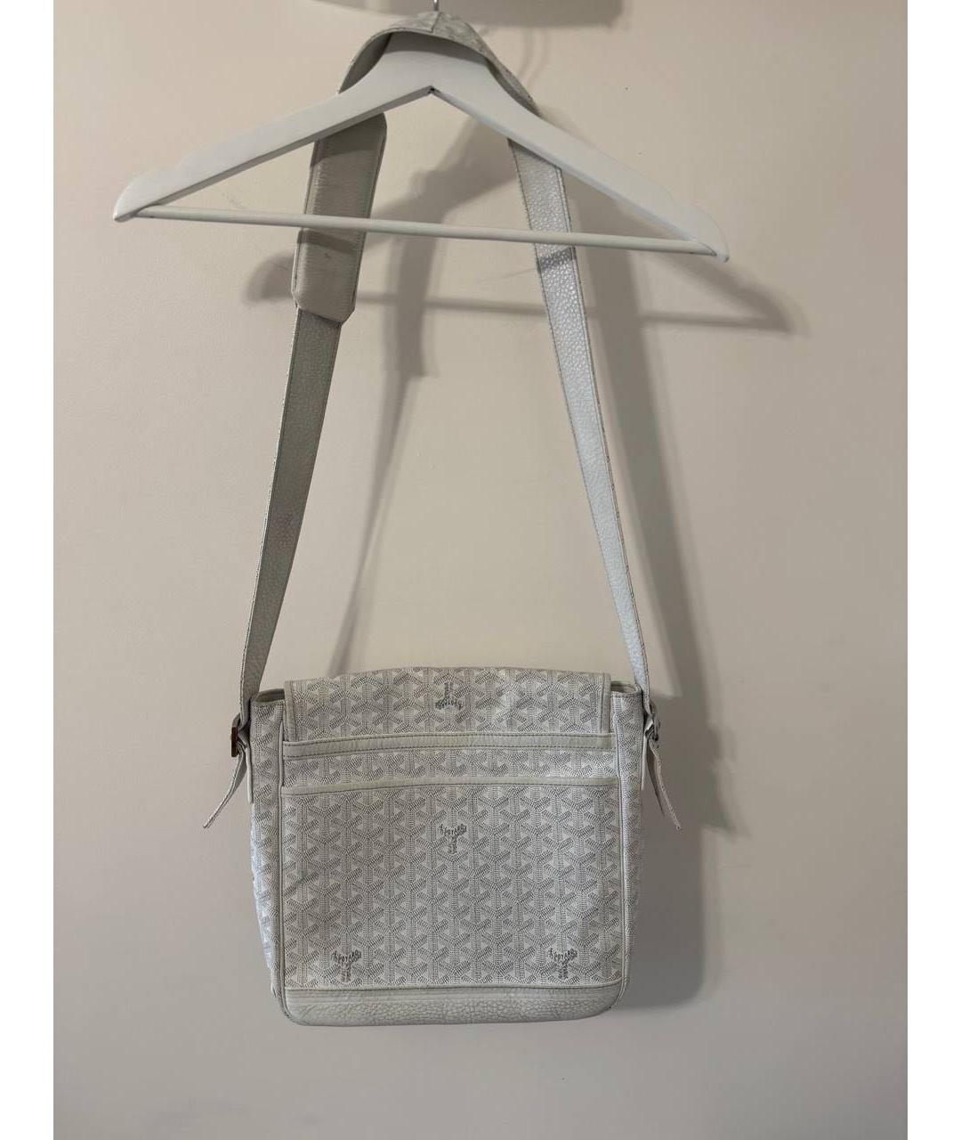 GOYARD Белая кожаная сумка на плечо, фото 3