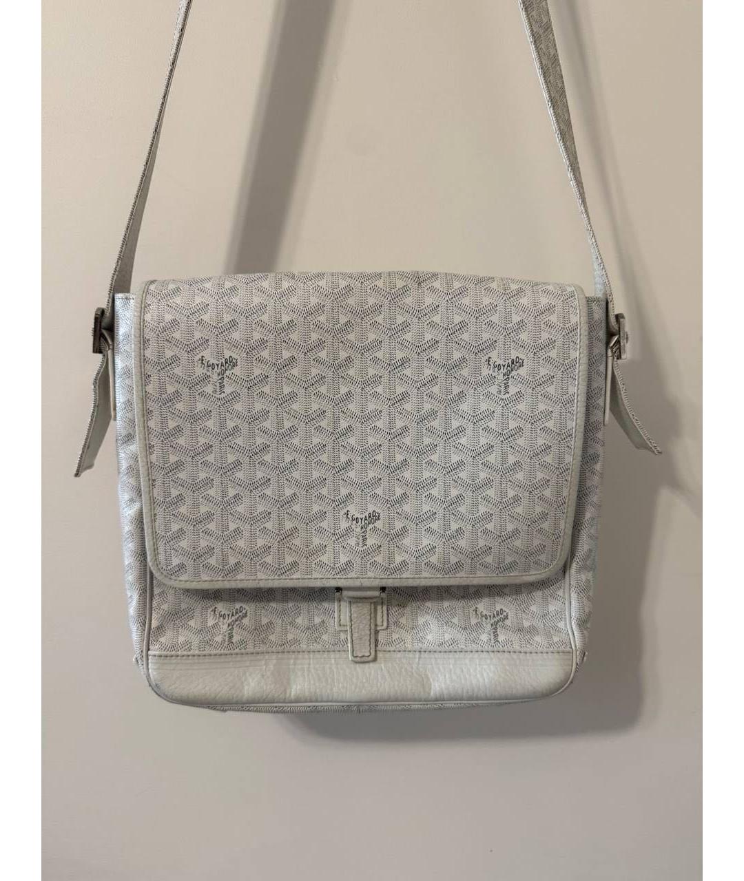 GOYARD Белая кожаная сумка на плечо, фото 2