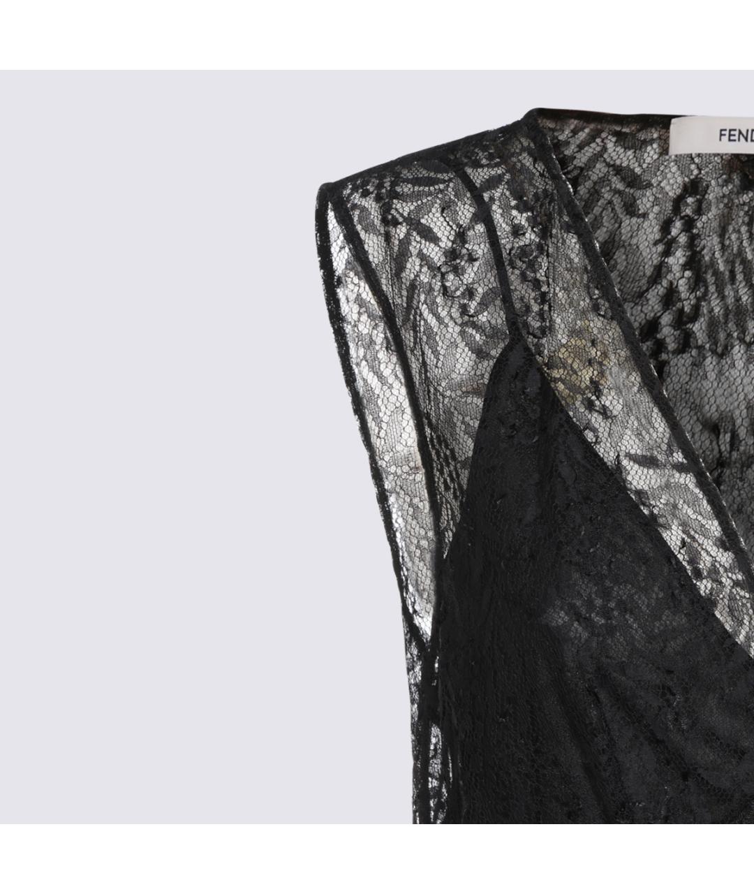 FENDI Черное кружевное платье, фото 3