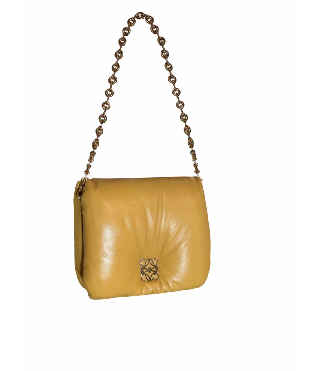 LOEWE Горчичная кожаная сумка через плечо, фото 1