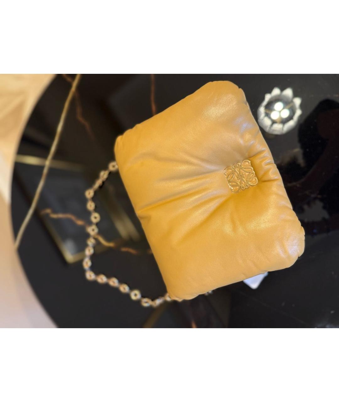 LOEWE Горчичная кожаная сумка через плечо, фото 8