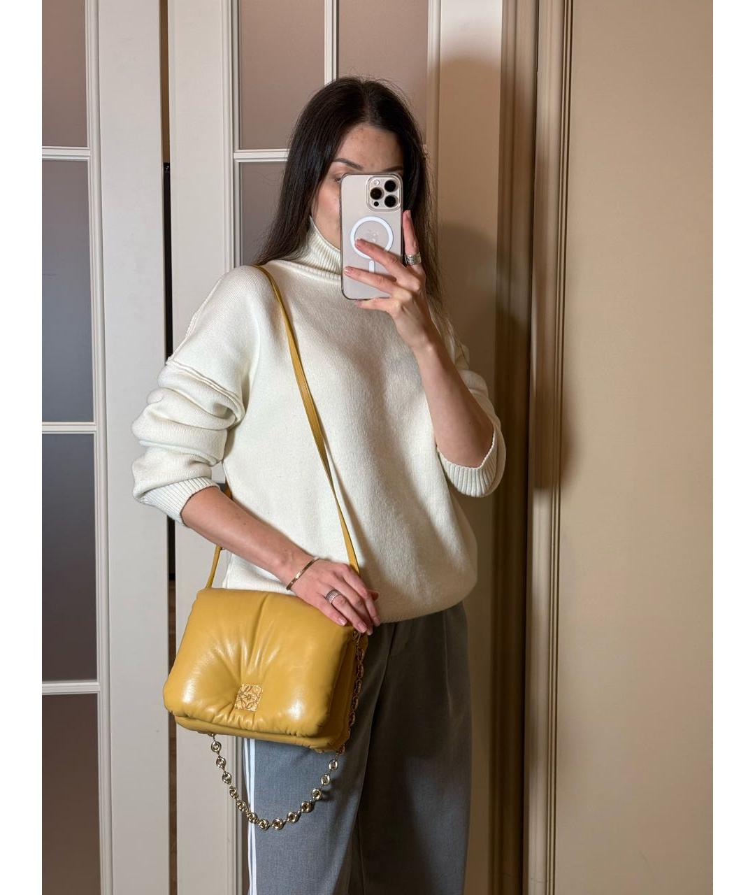 LOEWE Горчичная кожаная сумка через плечо, фото 6