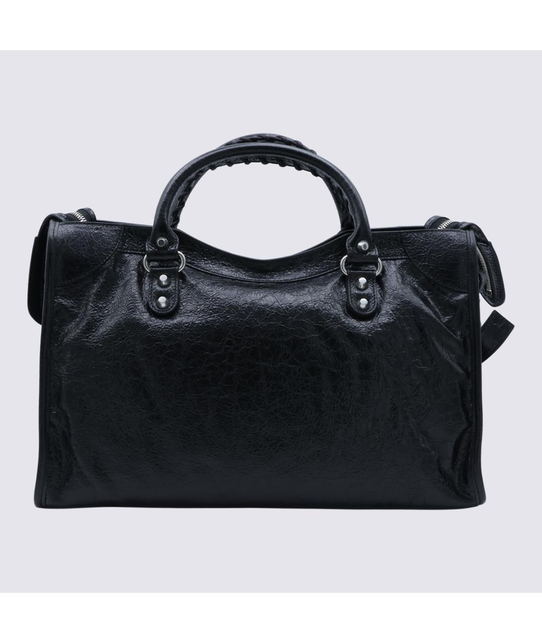 BALENCIAGA Черная кожаная сумка тоут, фото 3