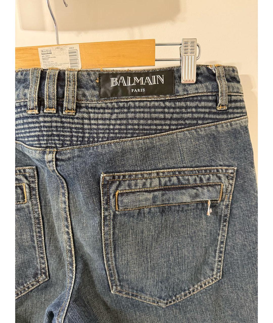 BALMAIN Темно-синие хлопковые джинсы скинни, фото 6