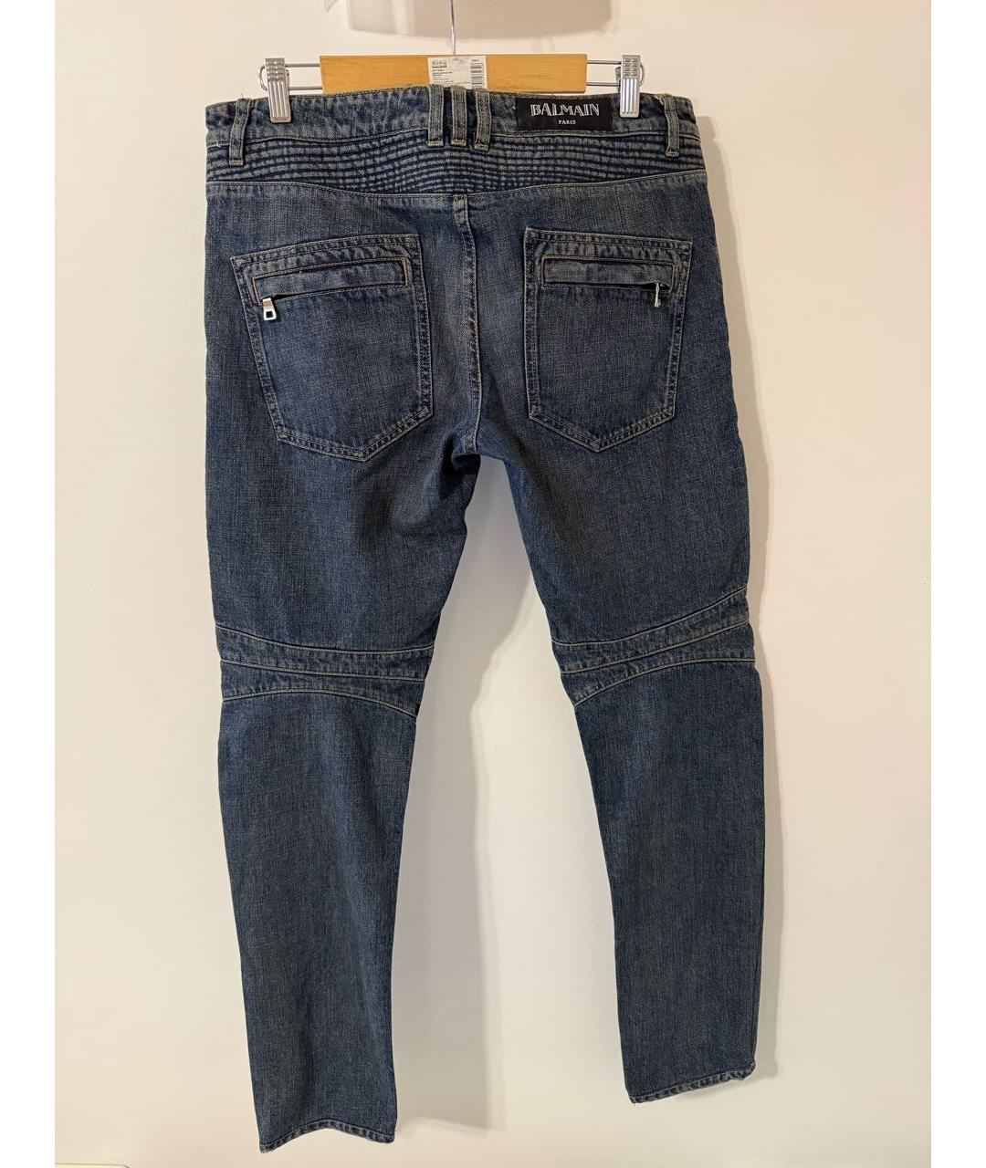 BALMAIN Темно-синие хлопковые джинсы скинни, фото 2
