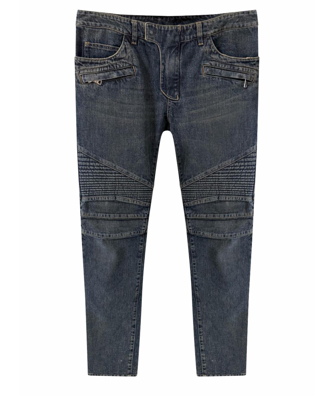 BALMAIN Темно-синие хлопковые джинсы скинни, фото 1