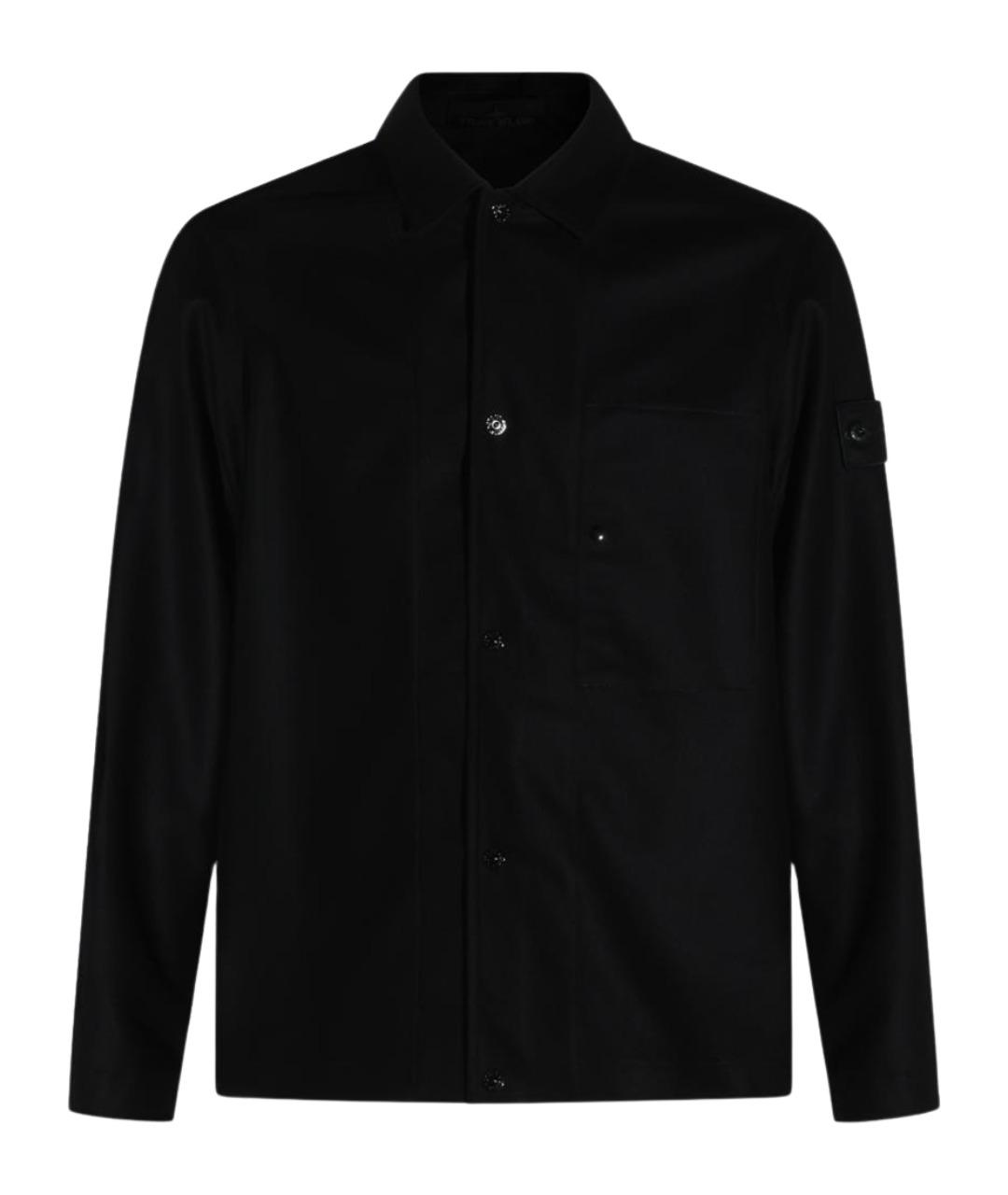 STONE ISLAND Черная шерстяная кэжуал рубашка, фото 1