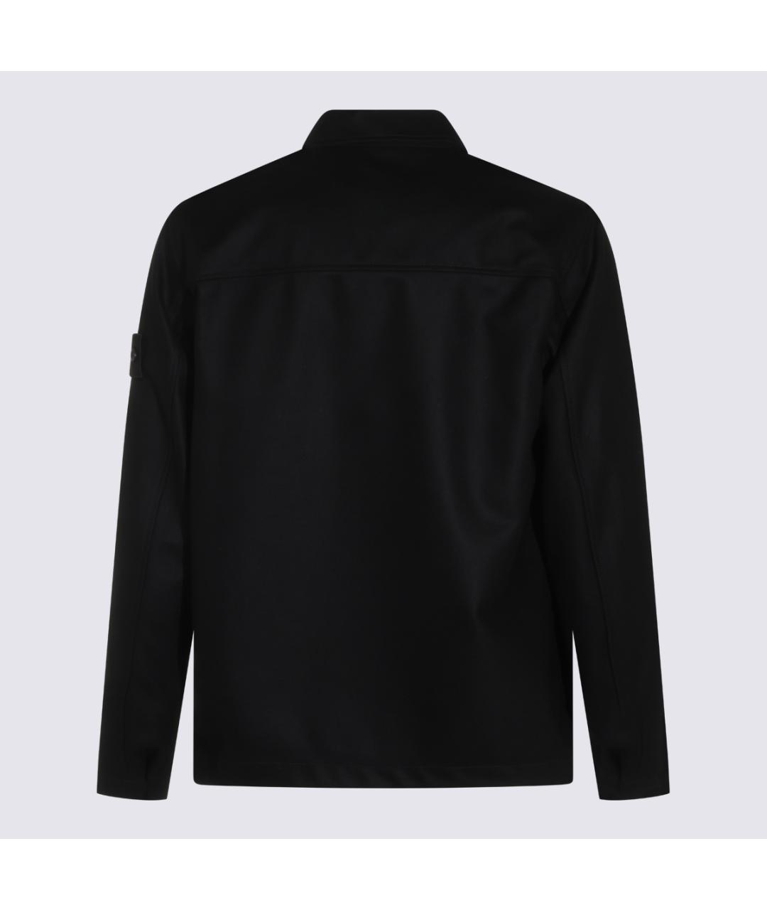 STONE ISLAND Черная шерстяная кэжуал рубашка, фото 2