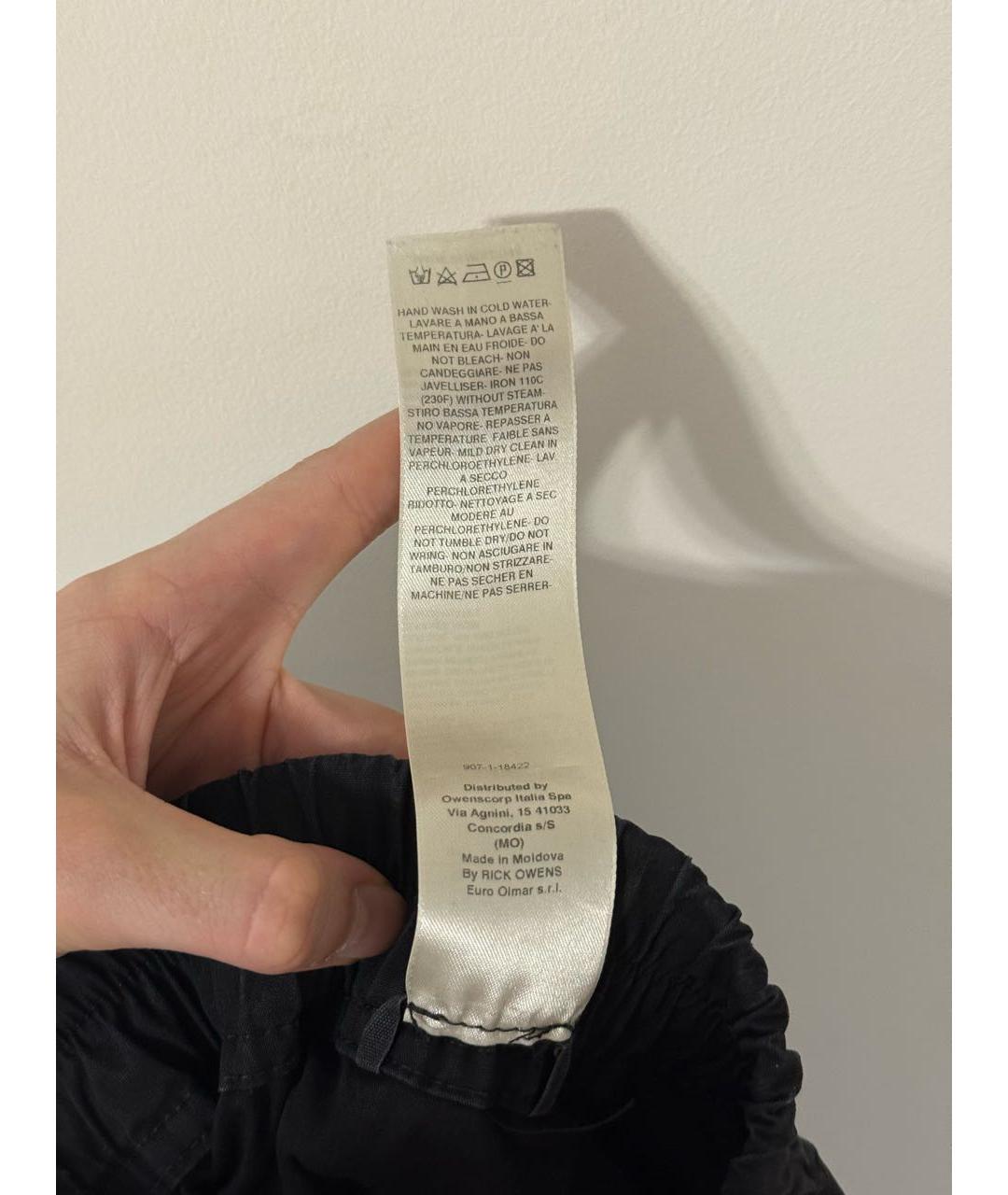 RICK OWENS Черные повседневные брюки, фото 8