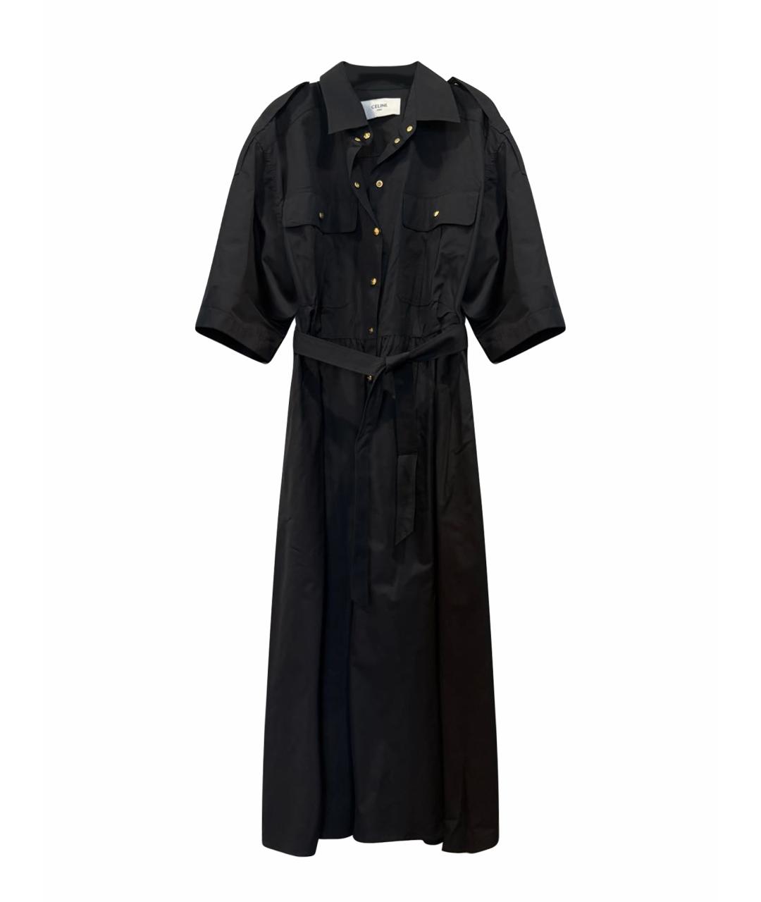 CELINE Черное хлопковое повседневное платье, фото 1