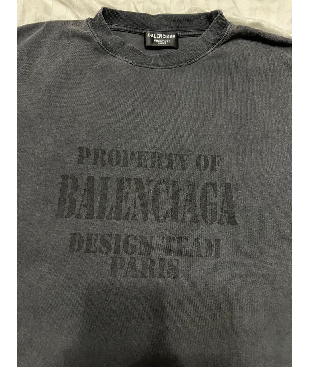 BALENCIAGA Черная хлопковая футболка, фото 3