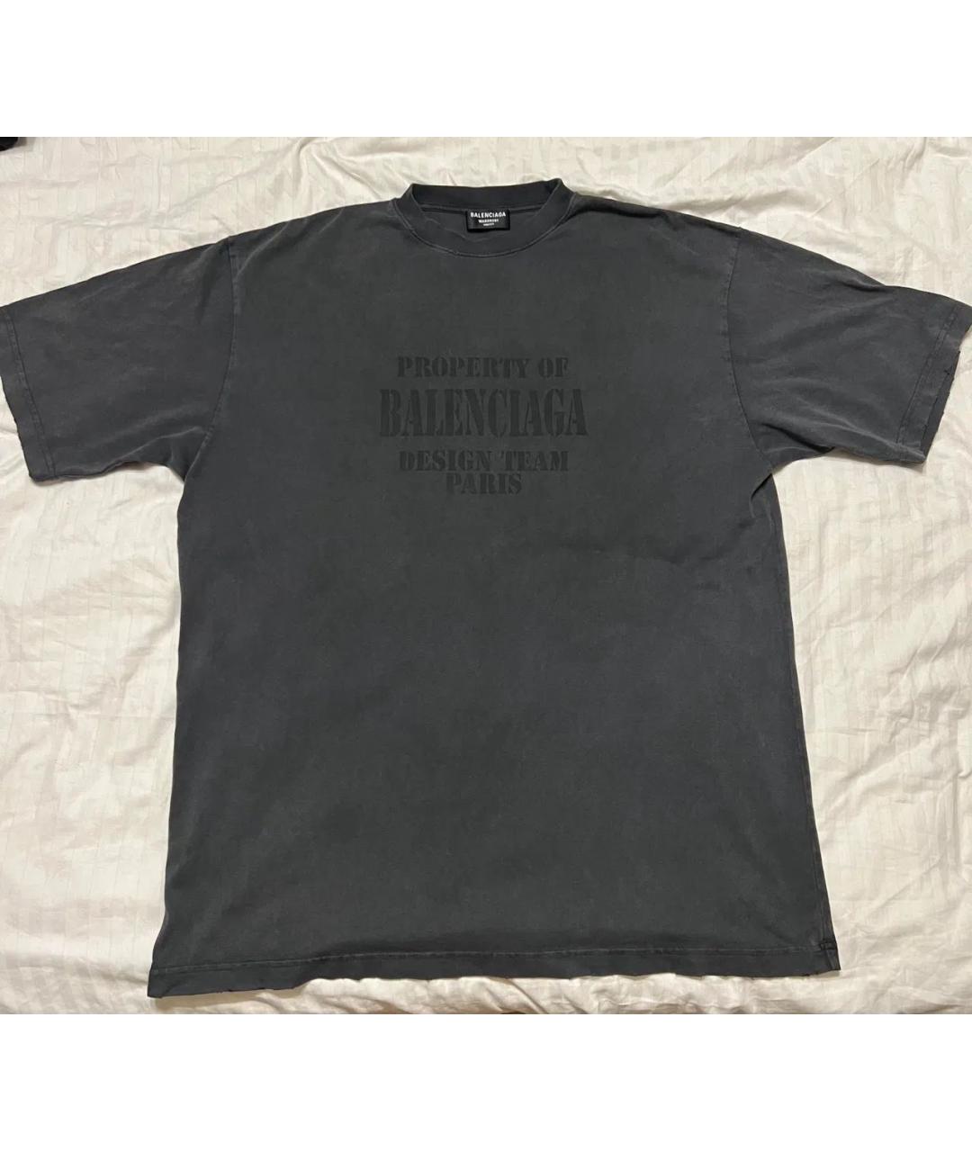 BALENCIAGA Черная хлопковая футболка, фото 7