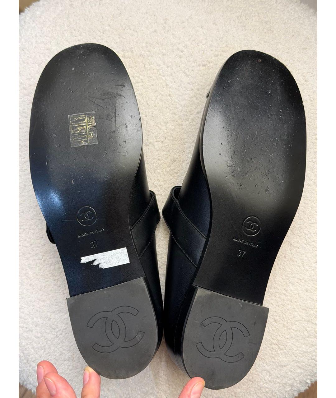 CHANEL Черные кожаные балетки, фото 5