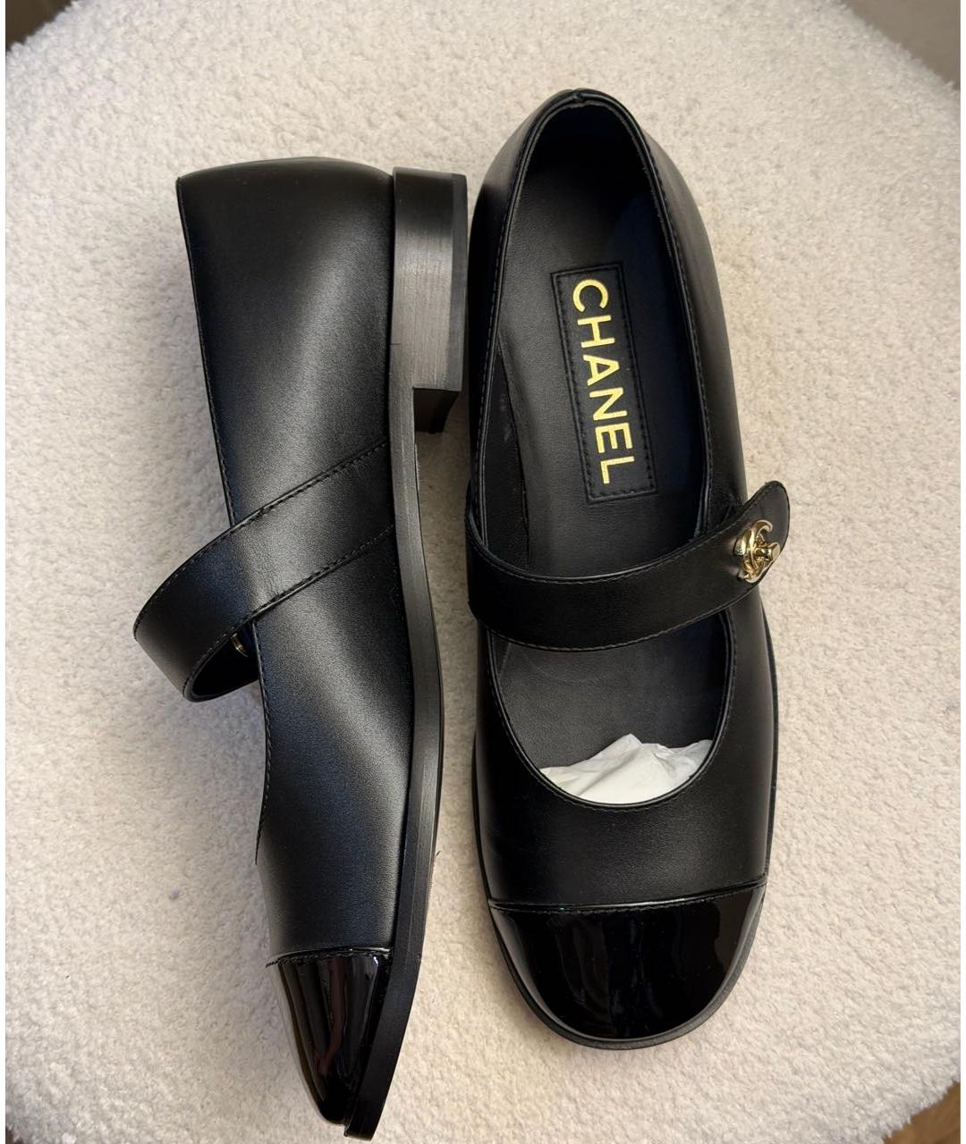 CHANEL Черные кожаные балетки, фото 7