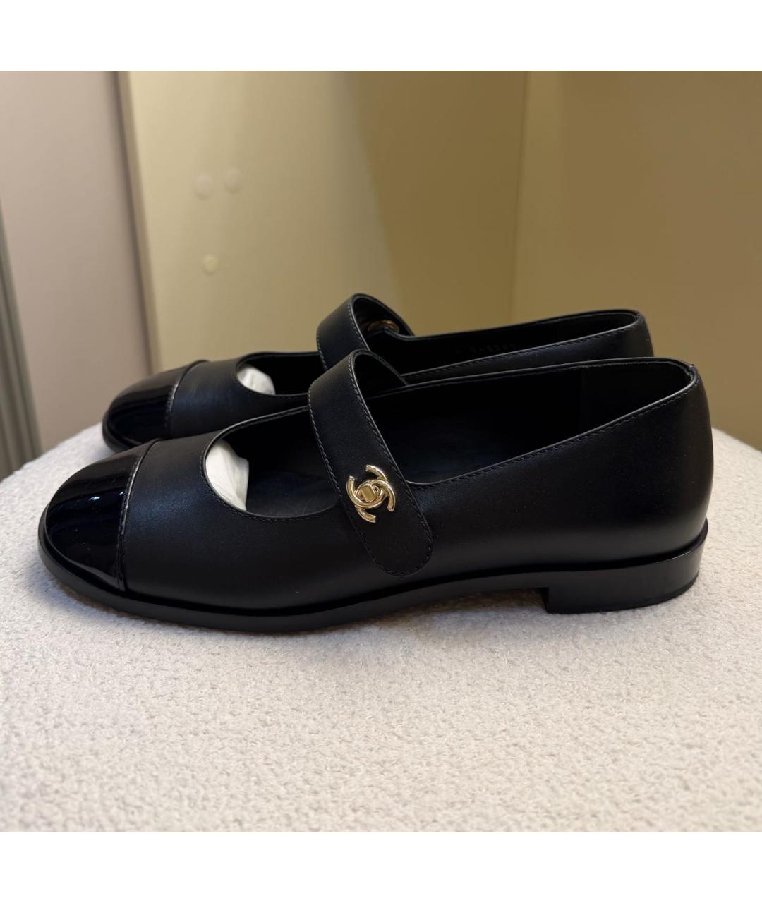 CHANEL Черные кожаные балетки, фото 8
