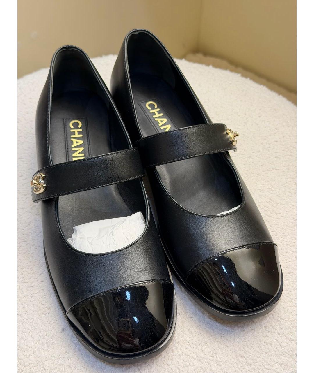 CHANEL Черные кожаные балетки, фото 6