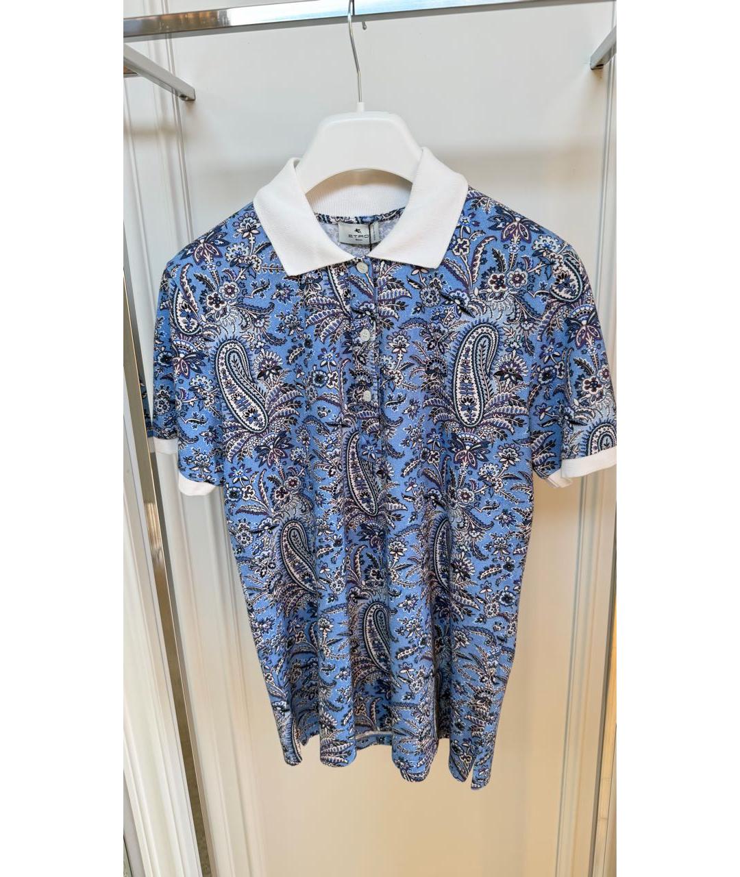 ETRO Голубая хлопковая футболка, фото 2
