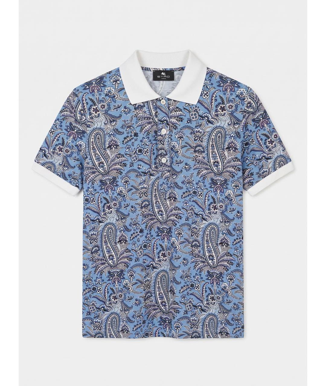 ETRO Голубая хлопковая футболка, фото 4