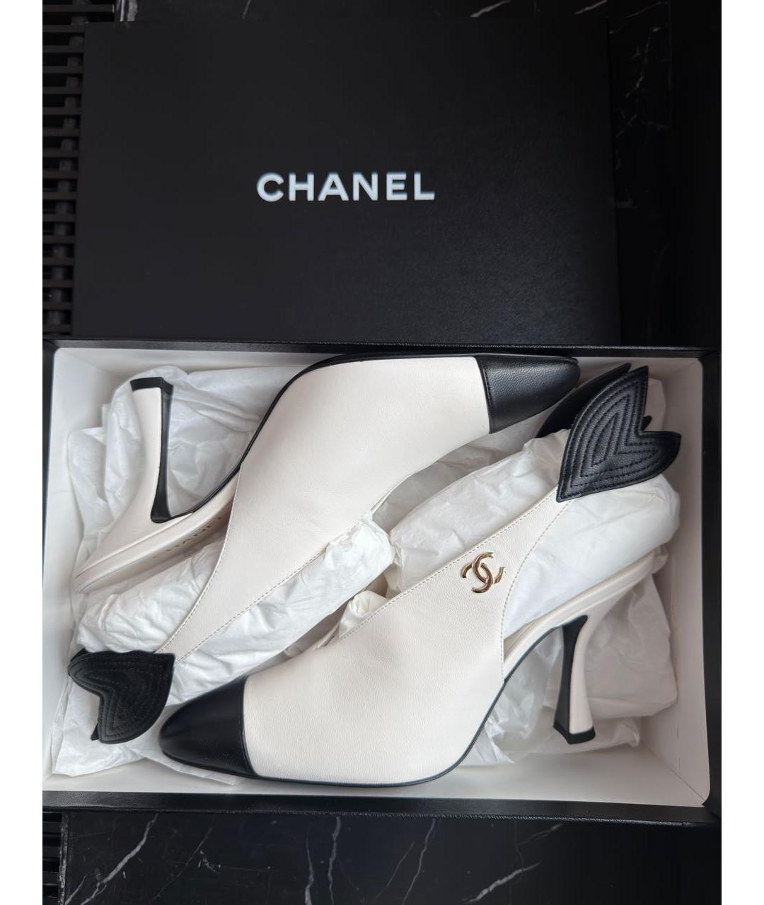 CHANEL Белые кожаные туфли, фото 6