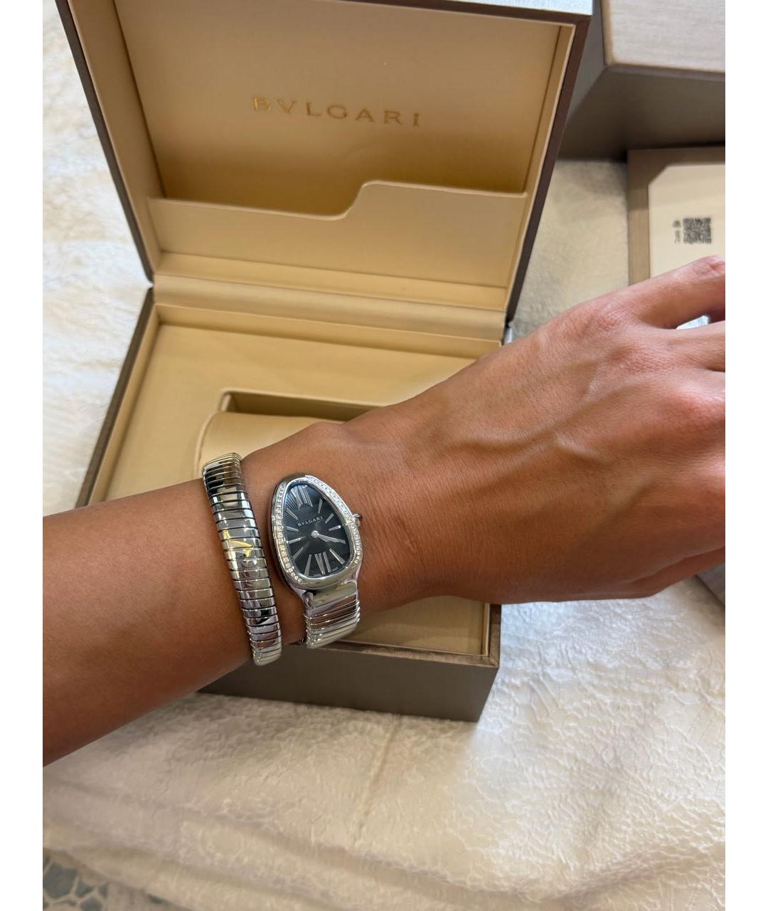 BVLGARI Серебряные стальные часы, фото 5