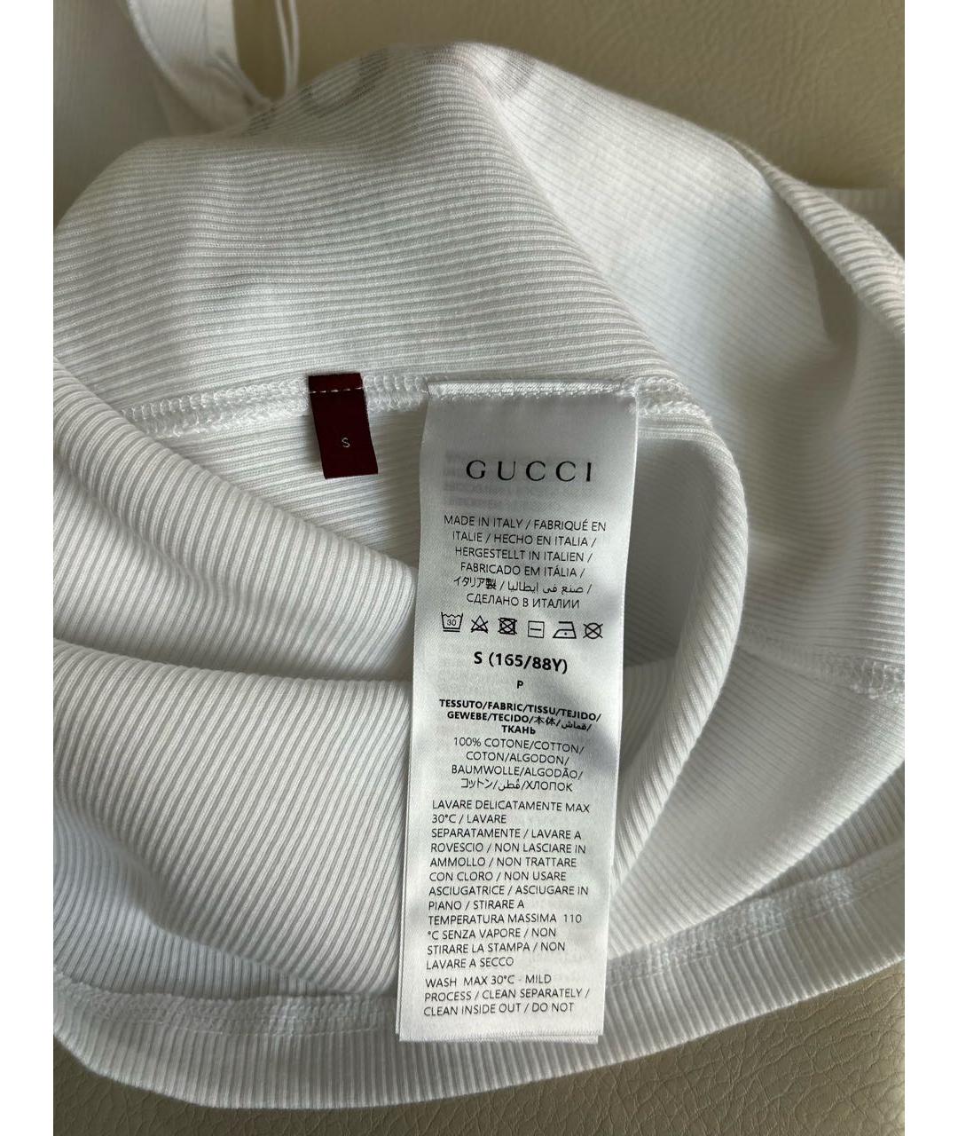 GUCCI Белая хлопковая майка, фото 5
